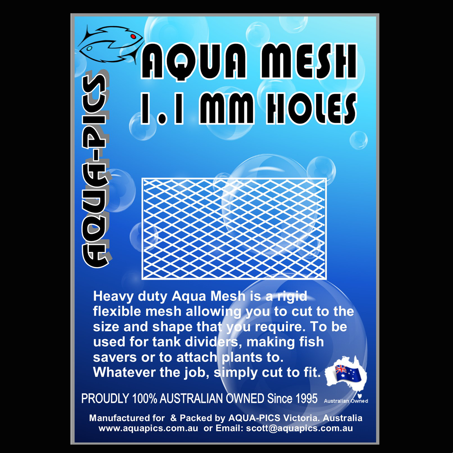 Aqua Mesh 1.1mm holes For tank dividers & plant supports