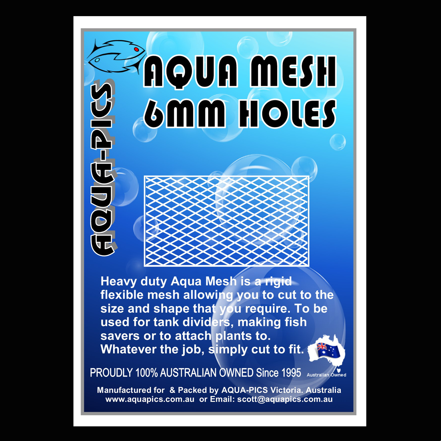 Aqua Mesh 6mm holes For tank dividers & plant supports