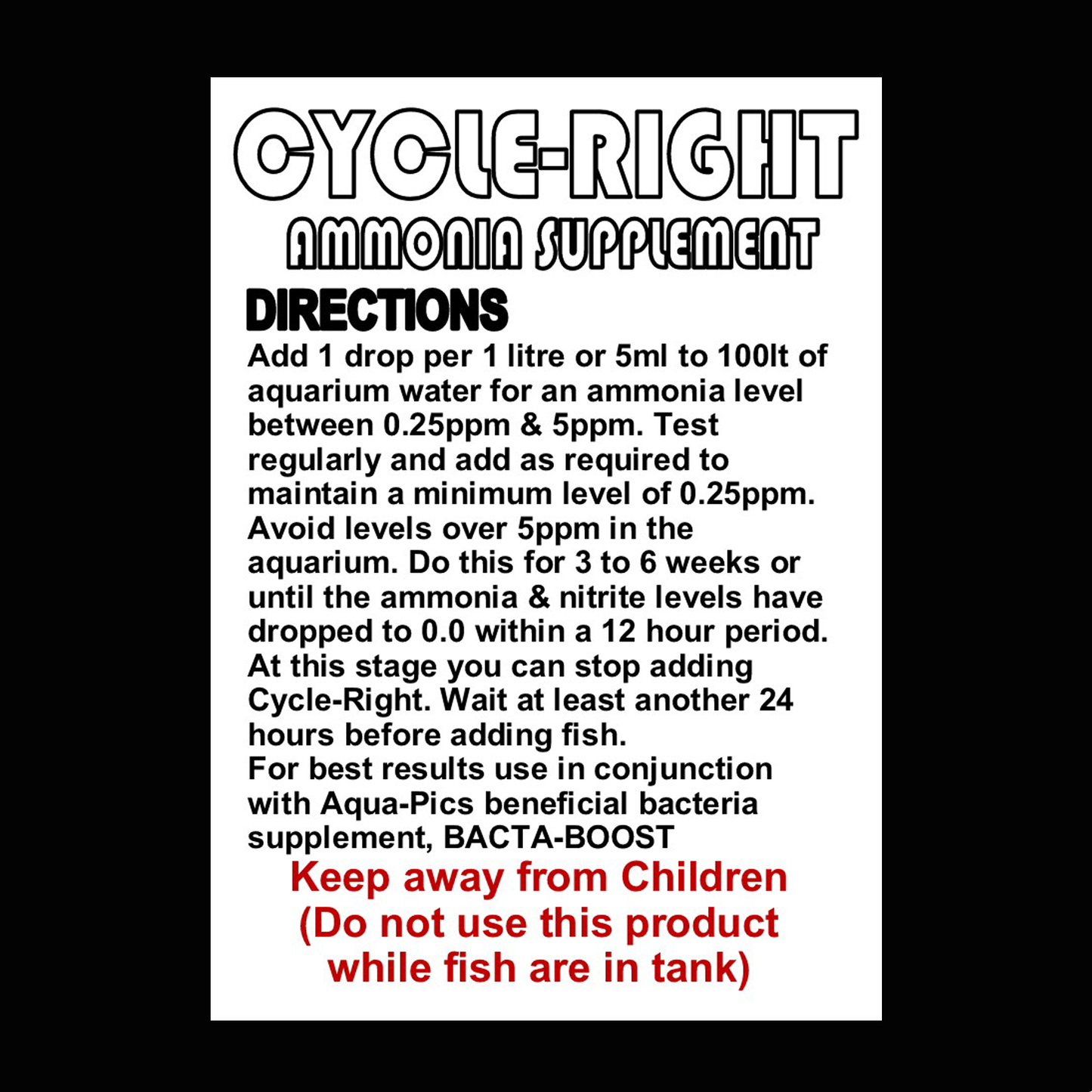Cycle-Right Bacteria Food (for fishless cycling) 2 litre