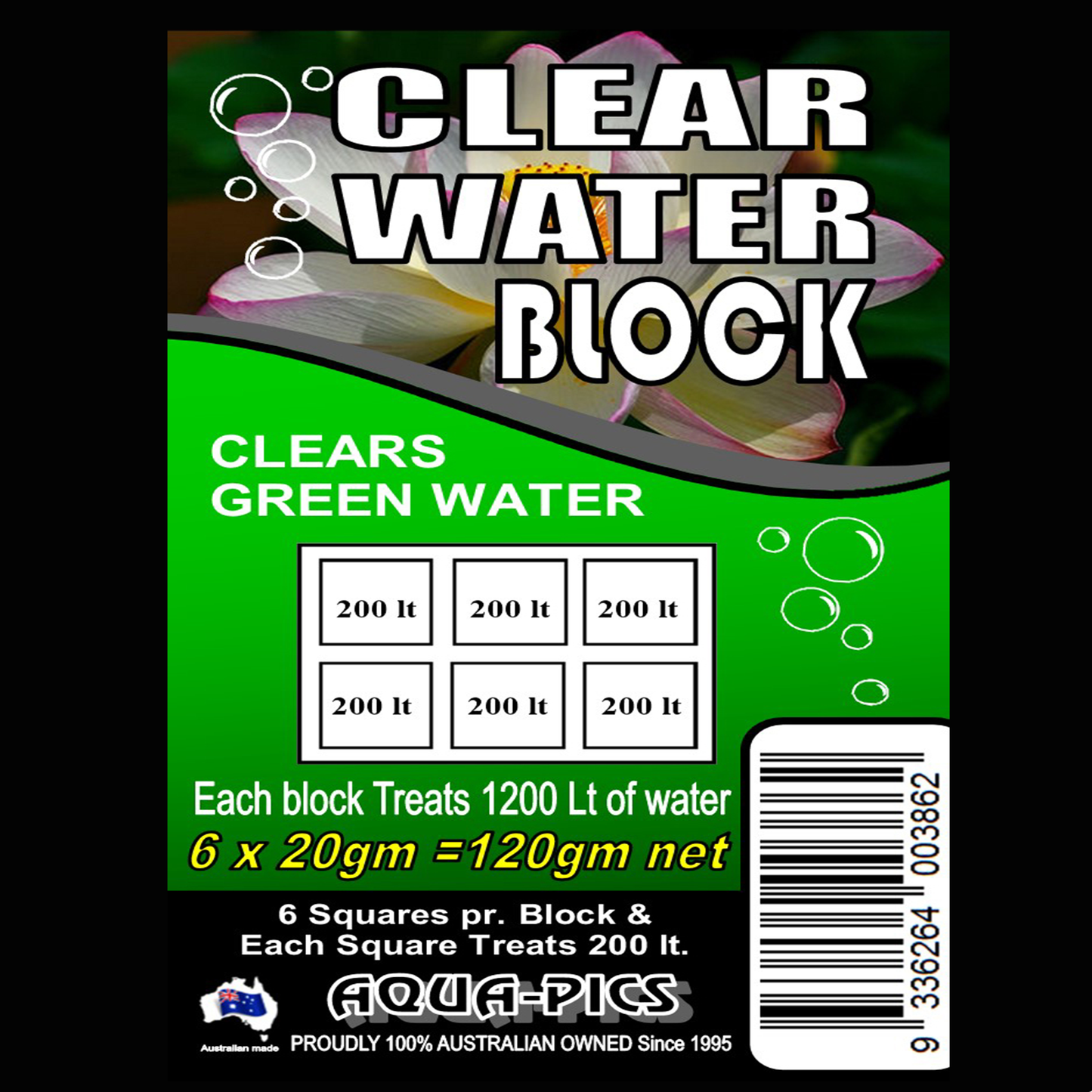 Clear Water Algae Blocks 6 packs Treats 7200 litres